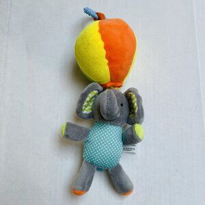 Playtex Baby Toy Pull Down Wiggler Elephant Textured Vibrates Plush Crib Trolley